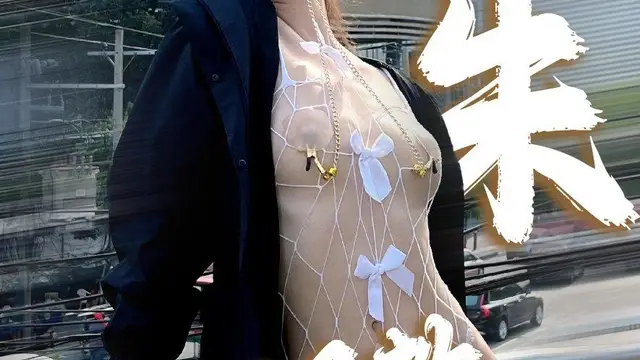 【性感長腿】小姐姐戶外露出挑戰 白絲網襪乳夾叼球調教-露出挑戰 戶外 乳夾 網襪!